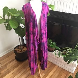 Tie dye beach cover up / long vest